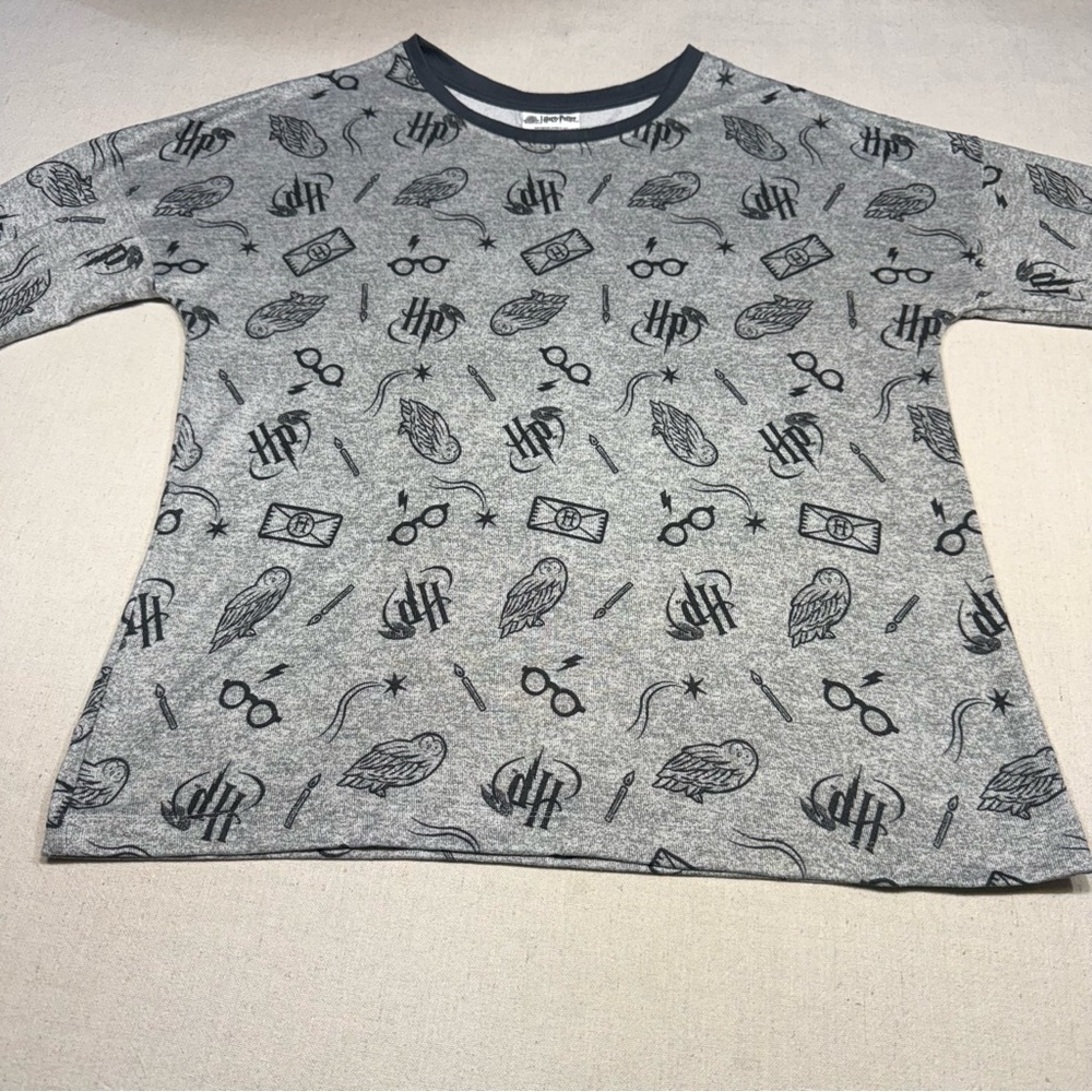 Harry Potter Hogwarts Wizarding World glasses wand Graphic Sleep Shirt Medium - Picture 7 of 16